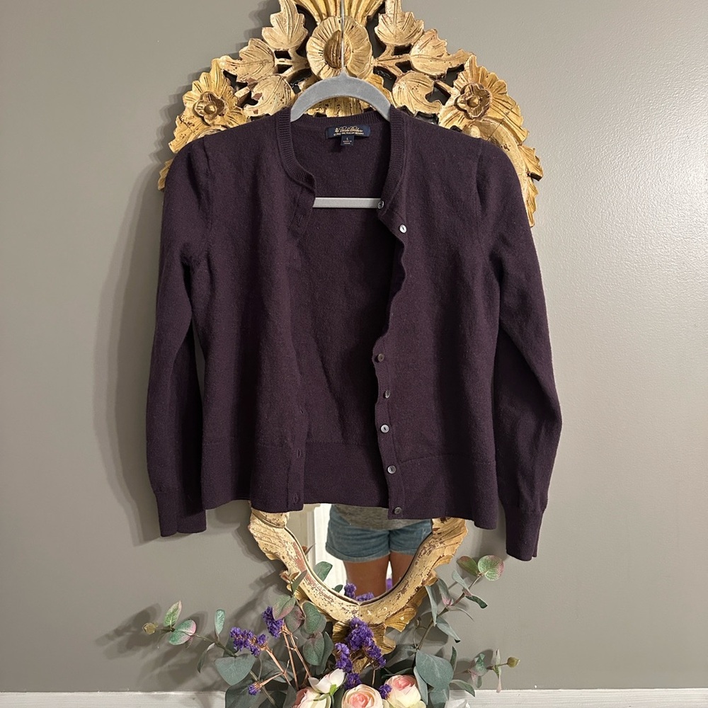 Brooks Brothers Women's Dark Plum Button Cardigan